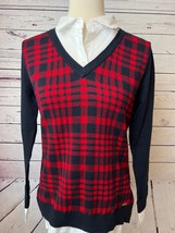 NWT Tommy Hilfiger Ultimate Twofer SWEATER COMBO Shirt Small Plaid Varsi... - $50.46 CAD