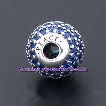 2015 Release Essence Collection 925 Silver PEACE With Blue CZ Essence Charm  - £12.34 GBP