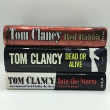 Lot of 3 TOM CLANCY Hardcover Books HC/DJ Red Rabbit, Dead Or Alive, Into Storm - $10.00