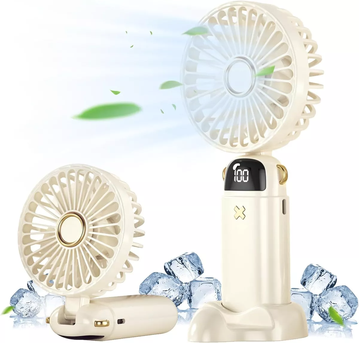 Mini Hand-held Fan Portable Folding Desk Fan Cooler Cooling USB Recharge... - $26.04 CAD