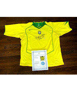 PELE BRAZILIAN BEST WISHES SOCCER SUPERSTAR HOF SIGNED AUTO BRAZIL JERSE... - £891.76 GBP