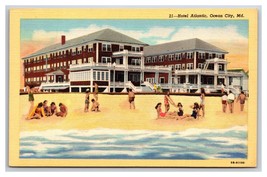 Hotel Atlantic Ocean City Maryland MD UNP Linen Postcard D22 - $8.86