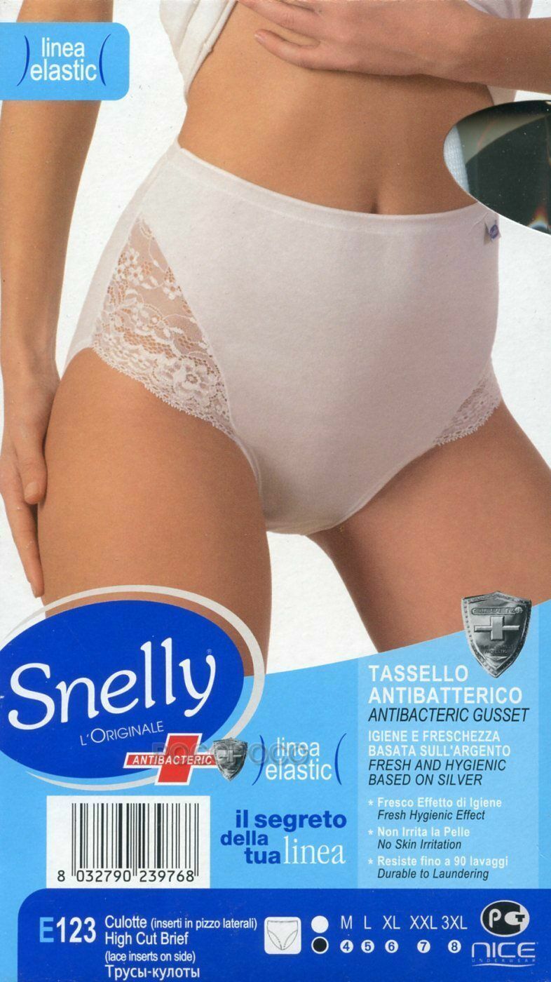 Culotte alta con pizzo slip da donna cotone elastisco Snelly E123 elasti... - $3.13