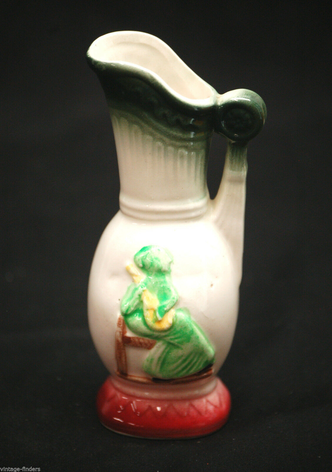 Old Vintage Art Pottery Mini Ceramic Pitcher Home Curio Cabinet Shadow B... - $7.91