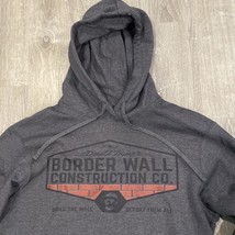 President Donald Trump MAGA HOODIE Border Wall Graphics Funny Mens Large - £38.72 GBP