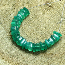 Green Onyx Smooth Square Flat Bead Briolette Natural Loose Gemstone Jewelry - £2.71 GBP