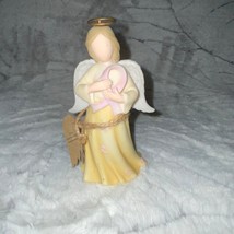 Faithful Guardians Healing Angel Ceramic Figurine, Breast Cancer Pink Ribbon  - £9.06 GBP