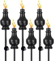 6 Pack Metal Citronella Torches for Outside Torches  Easy to Refill Upgraded - £81.41 GBP