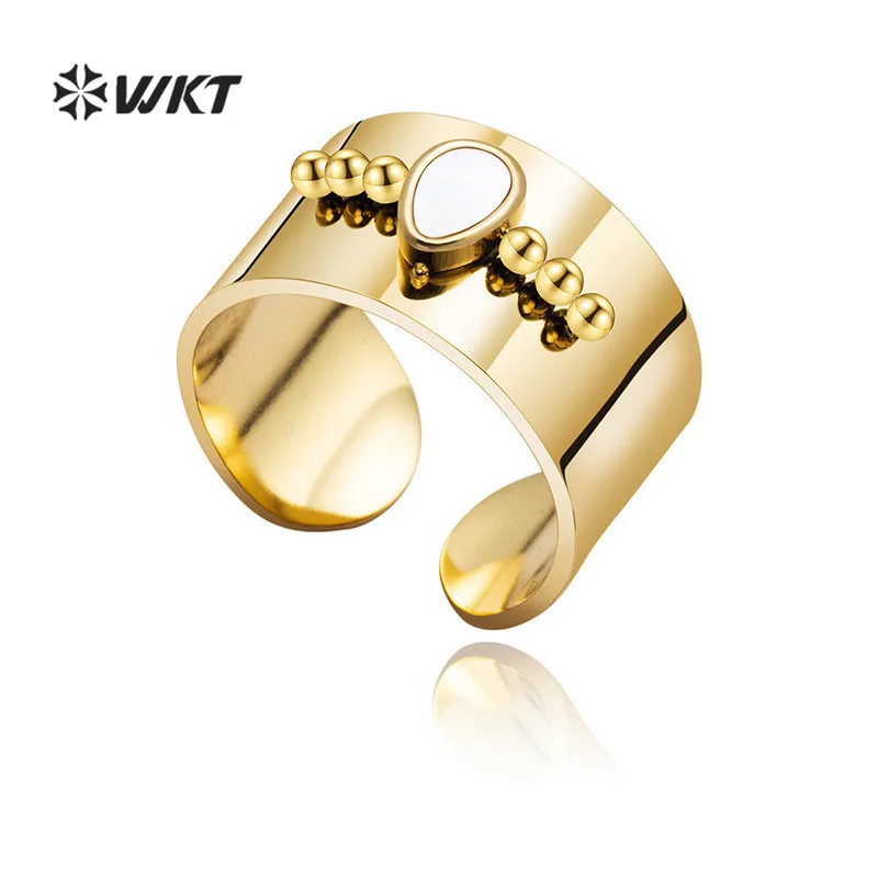 WT-MPR022 WKT Modest Luxury Rings For Women Jewelry Waterdrop Shell Gold... - £54.64 GBP