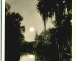 RPPC Moonlight Full Moon Silver River Silver Springs FL UNP 1949 Postcar... - $9.85
