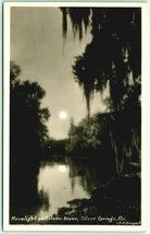 RPPC Moonlight Full Moon Silver River Silver Springs FL UNP 1949 Postcard F9 - £7.73 GBP