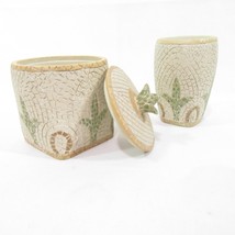 CROSCILL Torino Mosaic Tiles Tumbler/Cup and Covered Vanity Jar - £39.96 GBP