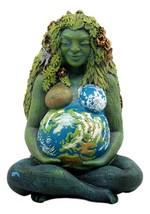 Ebros 7&quot; Millennial Gaia Mother Goddess Te Fiti Statue Oberon Zell (Earth Green) - £47.89 GBP