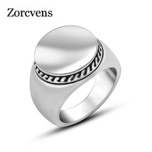 ZORCVENS Retro Cast Ring High Polished Punk Personality Stainless Steel Mirror R - £8.63 GBP