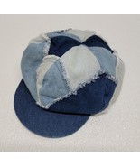 Vintage Denim Patchwork Floppy Hat Elegant Headwear Girls Small Womens S... - $101.69 CAD