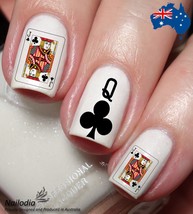 King Queen  Jack &amp; Ace of Flower Nail Art Decal Sticker Water Transfer S... - £3.63 GBP