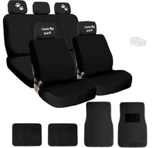 For Jeep New 4X I Love My Dog Paws Logo Headrest With Seat Covers And Mats - $51.41