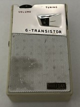 Vintage &quot;HOLIDAY&quot; White HF-601 6 Transistor Radio Shirt Pocket Console W... - $25.00