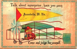 Comic Airplane Pennant Have You Seen Annebelle West Virginia WV DB Postcard O13 - £9.74 GBP