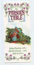 The Parson's Table Restaurant Brochure Jonesborough Tennessee  - $10.89