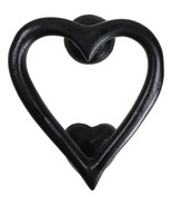 Cast Iron Black Love Heart Shaped Abstract Art Decorative Door Knocker A... - $32.91 CAD