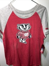 Wisconsin Badgers Shirt Womens Medium Red Tee Logo Football NCAA New Size M - £12.63 GBP