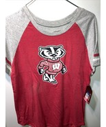 Wisconsin Badgers Shirt Womens Medium Red Tee Logo Football NCAA New Size M - £12.46 GBP