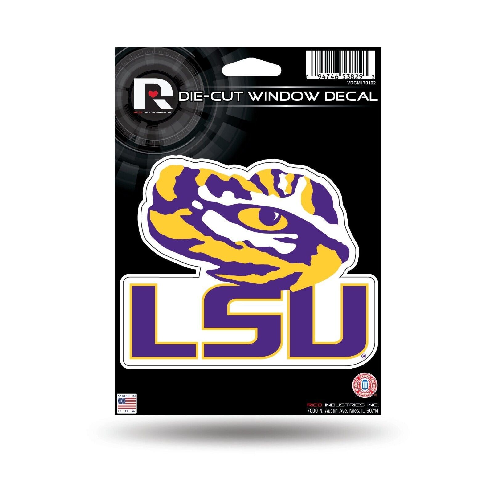 Primary image for NCAA LSU Tigers 5" x 7" Vinyl Decal Football - 2 FREE WINDOW DECAL $11.99 VALUE