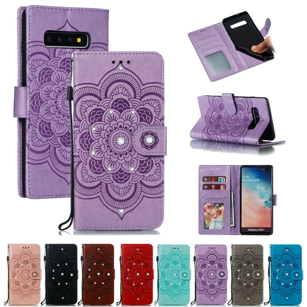 For Samsung S20FE 5G A01 A21S S20 Ultra S10+ Diamond Glitter Leather Wallet Case