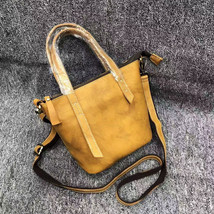 Women&#39;s Bag-Interest Design Vintage Genuine Leather Bucket Bag Versatile Handbag - £42.00 GBP