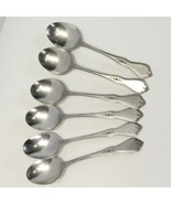 Oneida Morning Blossom Profile Oval Soup Spoons 6 7/8&quot; Stainless Lot of 6 - $395.18 MXN