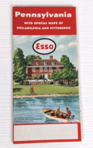 Vintage Esso Pennsylvania road map special maps of Philadelphia and Pittsburgh  - £7.90 GBP
