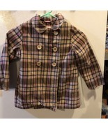 Genuine Kids from OshKosh Girls Brown Pink Blue Plaid Jacket Size 5T - $211.60 MXN
