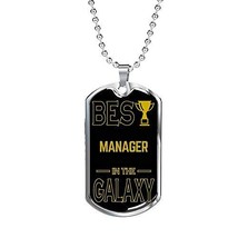 Express Your Love Gifts Best Manager in The Galaxy Necklace Engraved 18k Gold Do - £55.35 GBP