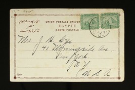 Vintage Postcard RPPC Egypt to USA Early Cancel UDB Suez Canal Port Said 1907 - £8.81 GBP