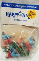 Vtg 1950s CAKE TOPPERS Happy Time FOOTBALL PLAYERS Old School NEW NOS D7 - £8.10 GBP