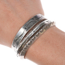 6&quot; 3 Vintage Navajo sterling stacking cuff bracelets - $239.09