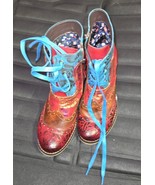 Anthropologie Sturdy Leather Ankle Floral Boots Women&#39;s Shoes Size 7.5 (38) - $59.40