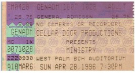 Ministry Ticket Stub April 28 1996 West Palm Beach Florida - £19.46 GBP