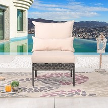 Lokatse Home Outdoor Wicker Armless Chair With Cushion For Garden, Pool,... - $142.92