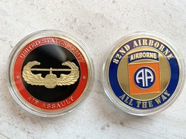 Lot Of 2 Coins 82nd Airborne And Air Assault Challenge Coin US Army - £18.88 GBP