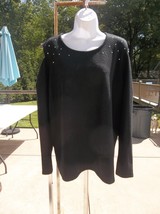 NWT COMO BLU SOFT BLACK COLD SHOULDER TOP 3X - $19.99