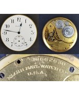 Elgin Natl Watch Co. pocket movement face 12s 7j model 3 1916 USA no cra... - $48.54 CAD
