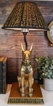 Bronzed Egyptian God Of Afterlife Death And Mummies Anubis Table Lamp Statue - £91.91 GBP