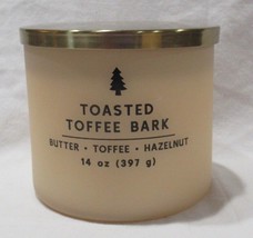 Kirkland&#39;s 14 oz Large 3-Wick Candle up to 40 hrs TOASTED TOFFEE BARK butter - £22.39 GBP