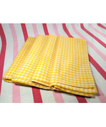 Sweet 1970&#39;s Vintage Yellow and White Gingham Check 4pc Napkin Set  - £11.15 GBP