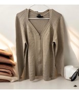 NWT Lane Bryant Womens Plus 18/20 Gold Shimmer Zip Up Cardigan Long Sleeve - $59.39