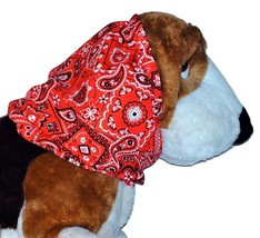 Red Paisley Bandana Print Cotton Dog Snood - £8.59 GBP+