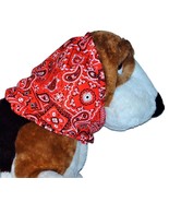 Red Paisley Bandana Print Cotton Dog Snood - £8.66 GBP+