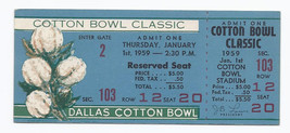 1959 Cotton Bowl Game Full Unused Ticket Air Force Texas Christian - £307.25 GBP